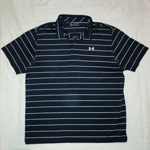 Under Armour Polo - Navy w/ white stripes - 2XL